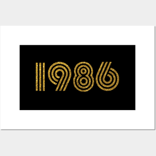 1986 Birth Year Glitter Effect Posters and Art
